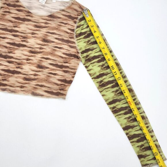 Pacsun Mesh Shirt Crop Top Womens Size Medium Sheer Tie Dye Fairy Grunge Rave - Picture 6 of 8